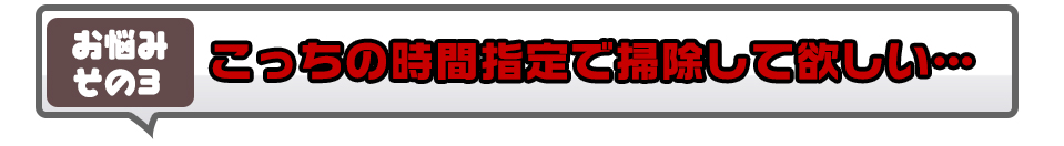 こっちの時間指定で掃除して欲しい…