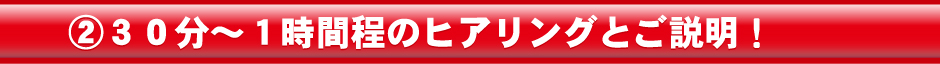 30分~1時間ほどのヒアリングとご説明