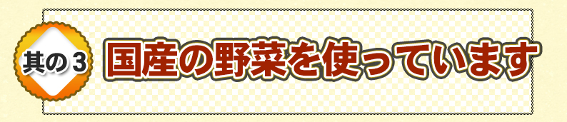 国産の野菜を使っています