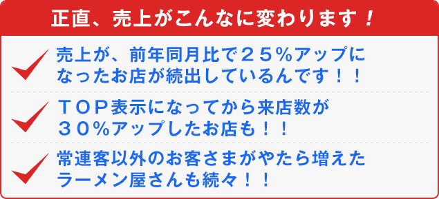 正直、売上がこんなに変わります！