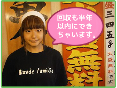 回収も半年以内にできちゃいます。