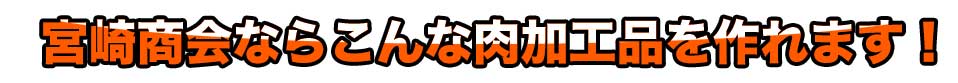 宮崎商会ならこんな肉加工品を作れます!
