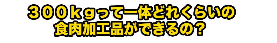 ３００ｋｇって一体どれくらいの食肉加工品ができるの？