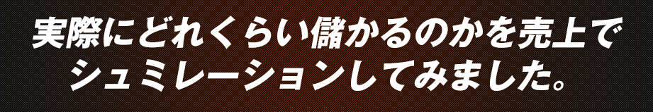 実際にどれくらい儲かるのかを売上でシュミレーションしてみました。