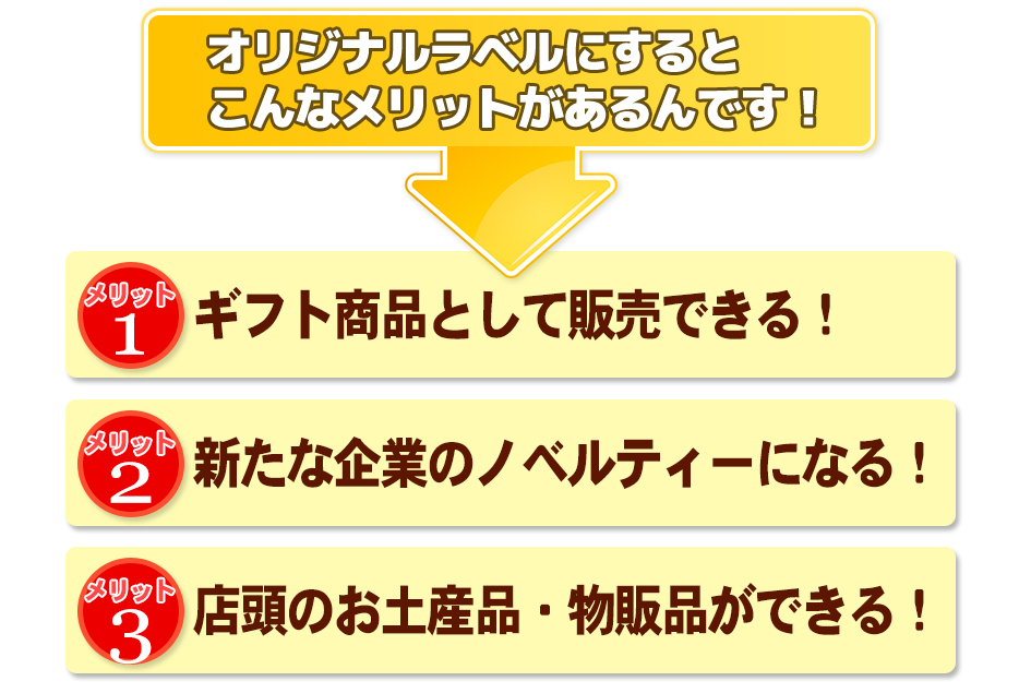 オリジナルラベルにするとこんなメリットがあるんです!