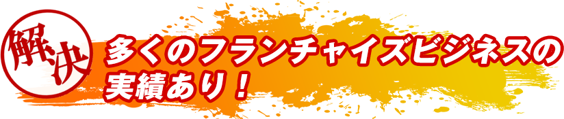 多くのフランチャイズビジネスの実績あり!